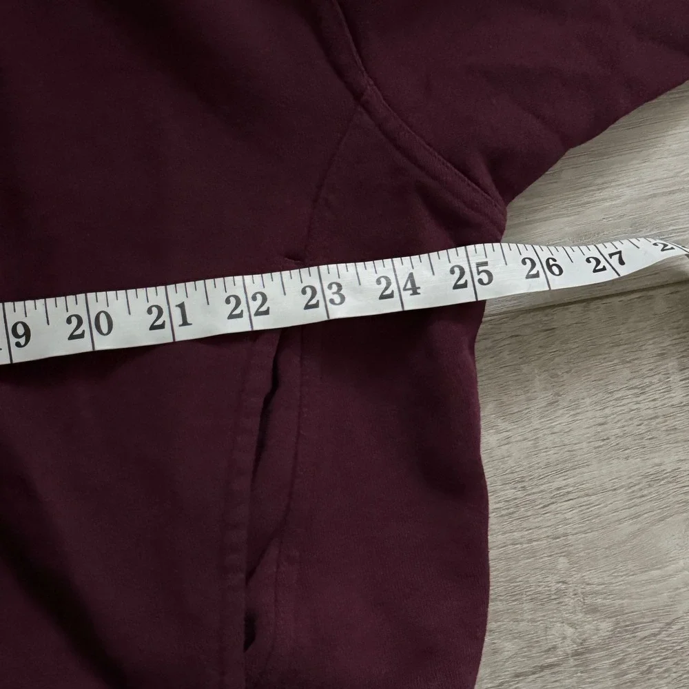 Alo Yoga Hazy Mock Neck Pullover in Burgundy Oversized Relaxed - Medium